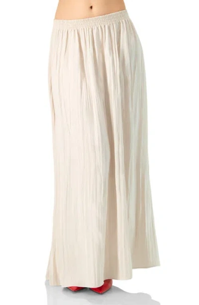 Ivonne Wide Midi Skirt With Side Slit In Neutral