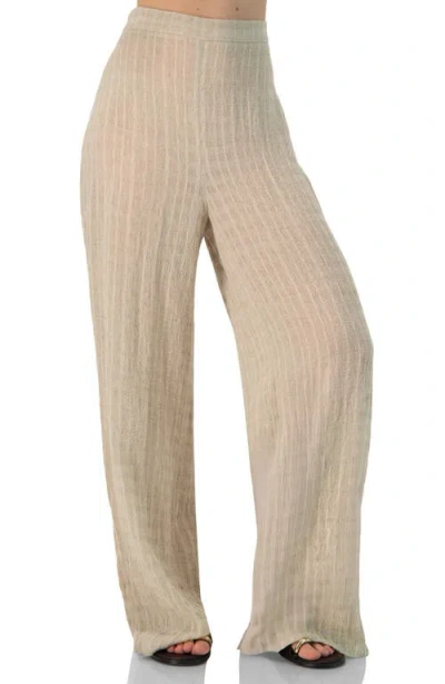Ivonne Wide-leg Elastic Waist Pants In Neutral