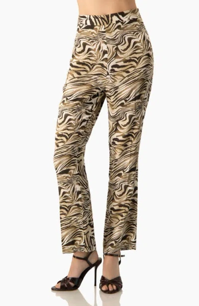 Ivonne Zebra Print Straight-leg, High-waist Ankle-length Pants In Multi