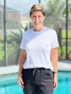 Ivory Ella Lily Pad Tee In White In White