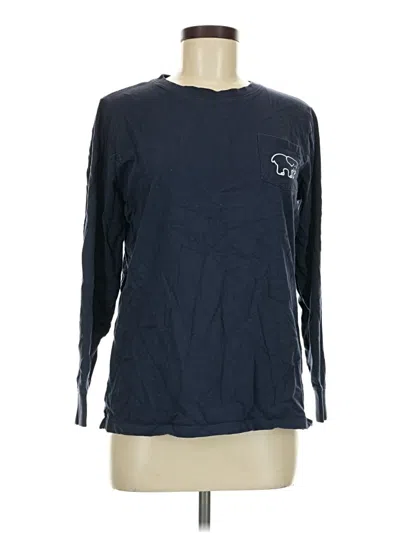 Pre-owned Ivory Ella Long Sleeve Top Blue Crew Neck Tops