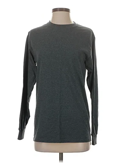 Pre-owned Ivory Ella Long Sleeve Top Gray Crew Neck Tops