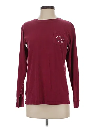 Pre-owned Ivory Ella Long Sleeve T-shirt In Burgundy