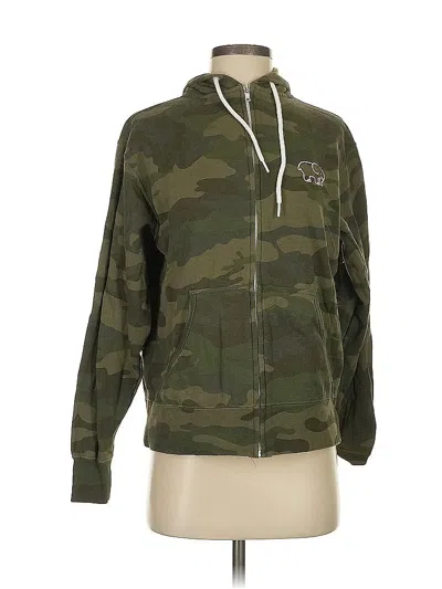 Pre-owned Ivory Ella Zip Up Hoodie In Green