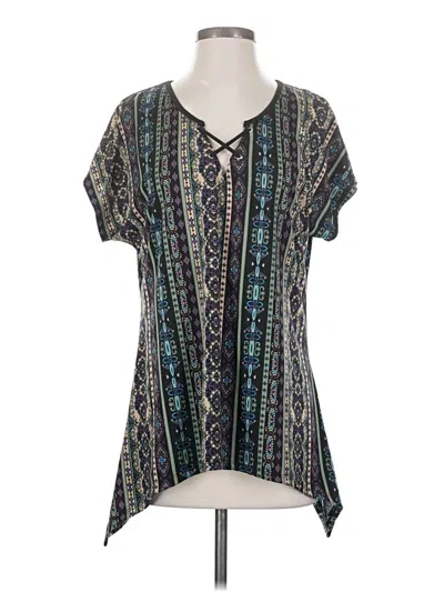 Pre-owned Ivory Love Short Sleeve Henley Shirt In Blue