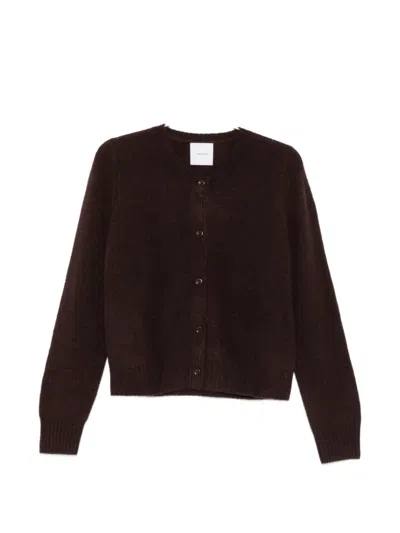Ivory Paris Button-front Knitted Cardigan In Brown