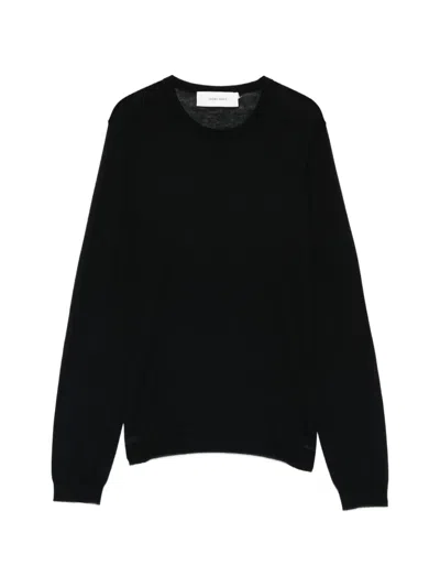 Ivory Paris Crew-neck Long-sleeve Top In Black