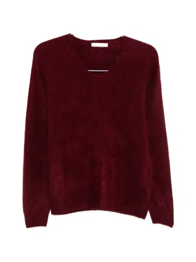 Ivory Paris Dolly V-neck Sweater In Red