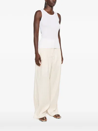 Ivory Paris Elsa Ribbed-knit Tank Top In White