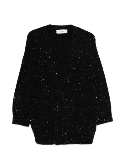 Ivory Paris Embellished Cardigan In Black