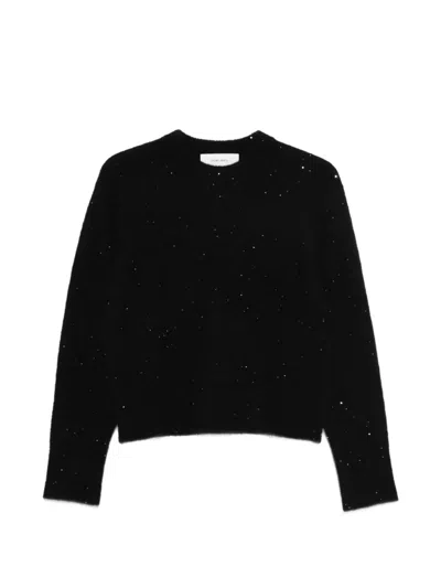 Ivory Paris Embellished Sweater In Black