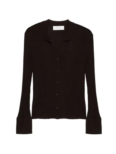 Ivory Paris Flared-sleeve Cardigan In Brown