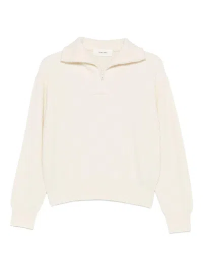 Ivory Paris Ivory V-neck Sweater  In White