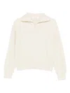 Ivory Paris Ivory Zip-up V-neck Sweater In Neutral