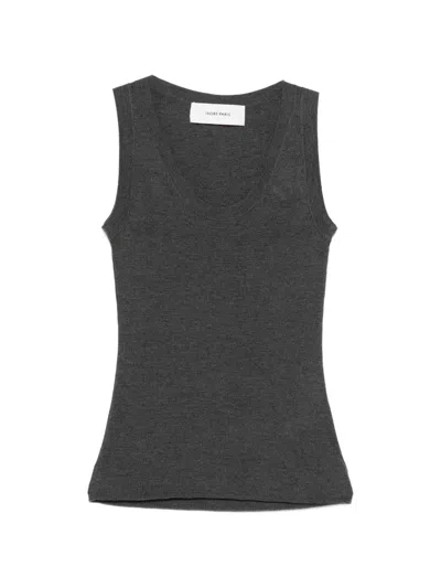 Ivory Paris Ribbed Tank Top In Multi