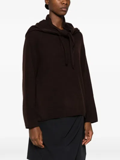 Ivory Paris Scarf-detail Long-sleeve Sweater In Black