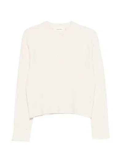 Ivory Paris Sequin-embelished Sweater In White