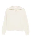 Ivory Paris Zip-collar Sweater In Neutral