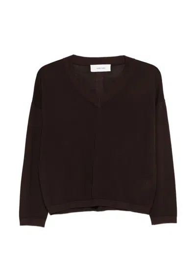 Ivory Paris V-neck Sweater In Brown