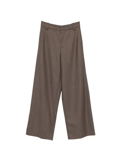 Ivory Paris Wide-leg Palazzo Pants In Brown