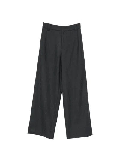 Ivory Paris Wide-leg Palazzo Pants In Gray