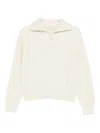 Ivory Paris Zip-collar Sweater In Neutral