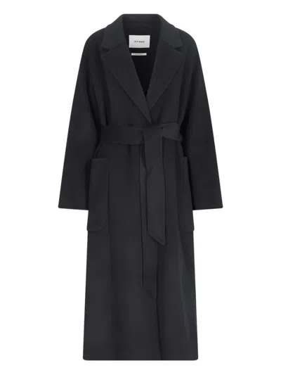 Ivy & Liv Celia Belted Coat In Black
