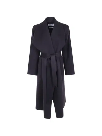 Ivy & Oak Belted Shawl-collar Coat In Black