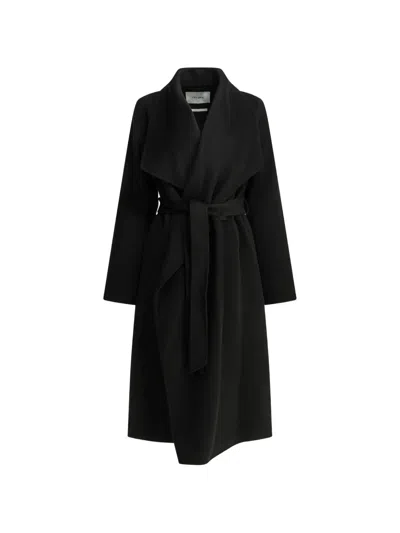 Ivy & Oak Belted Shawl-collar Coat In Black
