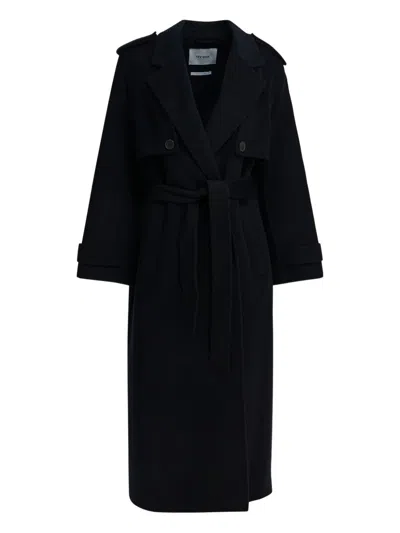 Ivy & Oak Clemence Double-breasted Wool Coat In Black