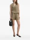 Ivy & Oak Button-front Fringed Vest In Brown