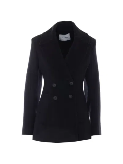 Ivy & Oak Calliope Long-sleeve Double-breasted Coat In Black