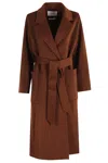 Ivy & Oak Belted Patch-pocket Jacket In Brown