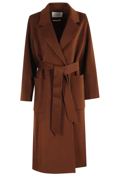 Ivy & Oak Belted Patch-pocket Jacket In Brown