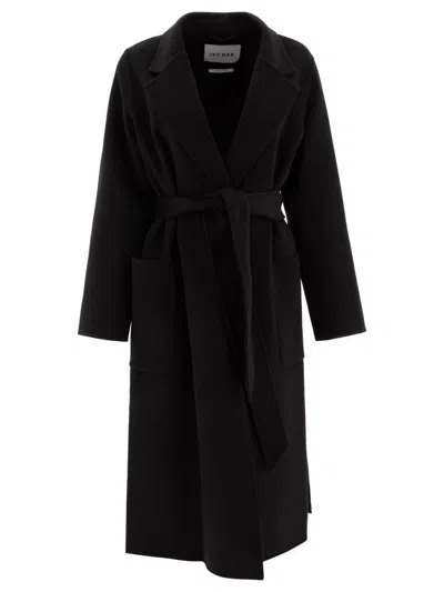 Ivy & Oak Celia Belted Lapels Coat In Purple