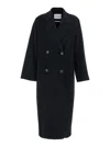 Ivy & Oak Double-breasted Black Coat With Notched Lapels In Black