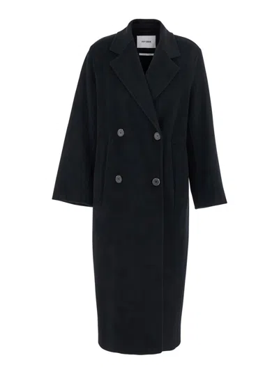 Ivy & Oak Clara Double-breasted Wool Coat In Black