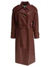 Ivy & Oak Mid-length Brown Leather Coat In Brown