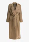 Ivy & Oak Colette Ann Double-breasted Wool Trench Coat In Brown