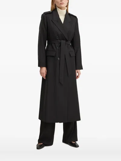 Ivy & Oak Colette Belted Trench Coat In Black