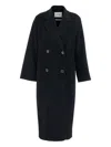 Ivy & Oak Double-breasted Black Coat With Notched Lapels In Black