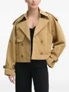 Ivy & Oak Double-breasted Cotton Jacket In Brown