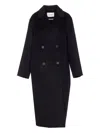 Ivy & Oak Double-breasted Wool Coat In Blue