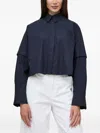 Ivy & Oak Double-layer Cropped Shirt In Blue