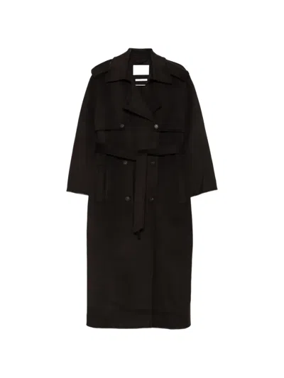 Ivy & Oak Double-breasted Belted Coat In Brown