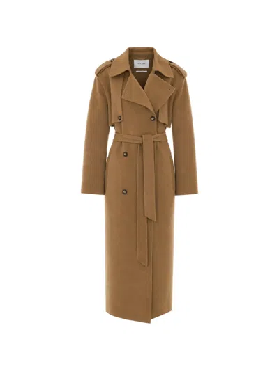 Ivy & Oak Double-breasted Belted Coat In Brown