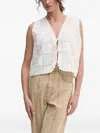 Ivy & Oak Eyelet-detail Tie-front Top In White
