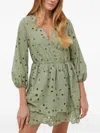 Ivy & Oak Eyelet-embroidered Tiered Dress In Green