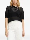 Ivy & Oak Flo Mesh-panel Polo Top In Black