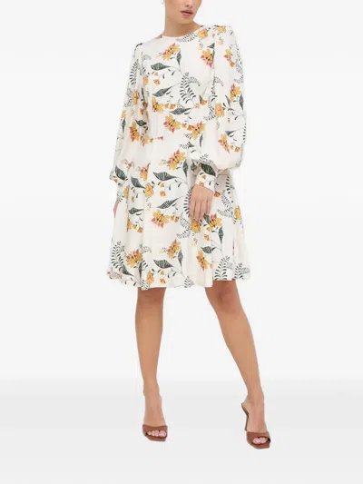 Ivy & Oak Floral-print Dress In Neutral
